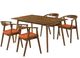 Armen Living Westmont Santana 5-Piece Orange Wooden Dining Set-0