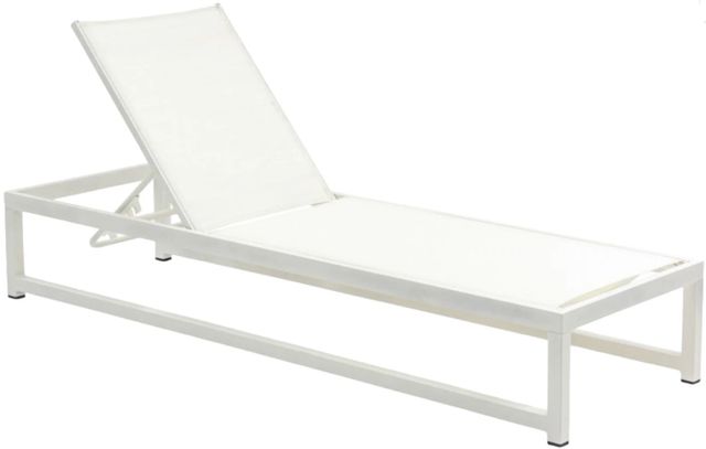 Meridian Furniture Maldives Cream Aluminum Outdoor Patio Adjustable Lounge Chair-0