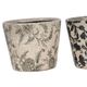 A & B Home 3-Piece Black/White Floral Garden Planter Set-4