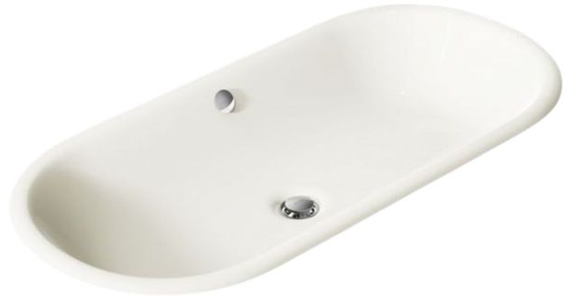 Kohler Iron Plains® Biscuit 33" Oval Drop-In/Undermount/Vessel Bathroom Sink with Biscuit Painted Underside-0