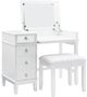 Linon Eva 2-Piece White Gloss Vanity Set-0