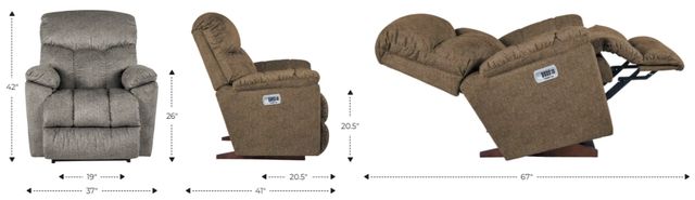 La-Z-Boy® Morrison Silver Power Rocking Recliner with Headrest and Lumbar-2