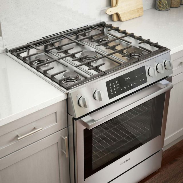 Bosch Benchmark® 30" Stainless Steel Slide In Dual Fuel Range-2