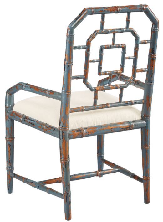 Furniture Classics Lahara Mid-Tone Blue Dining Arm Chair-2