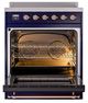 Ilve® Nostalgie II Noblesse 30'' Midnight Blue Pro Style Induction Range with Copper Trim-2
