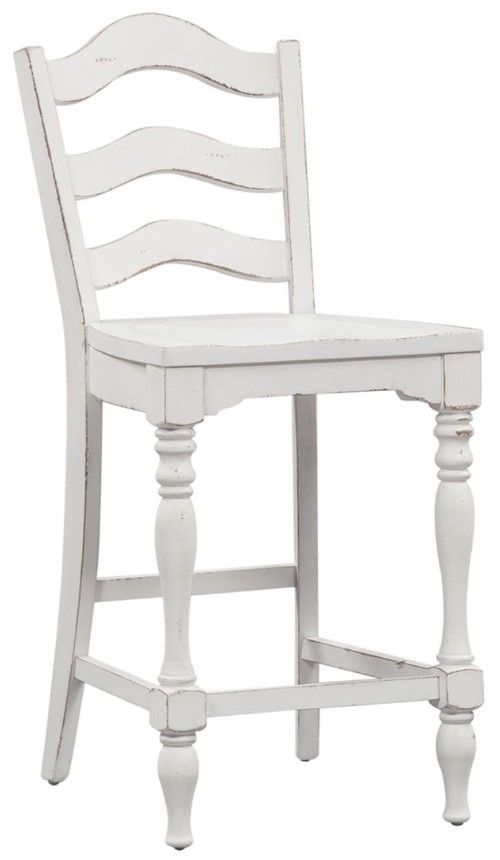 Liberty Furniture Magnolia Manor 5-Piece Antique White/Weathered Bark Gathering Table Set-3