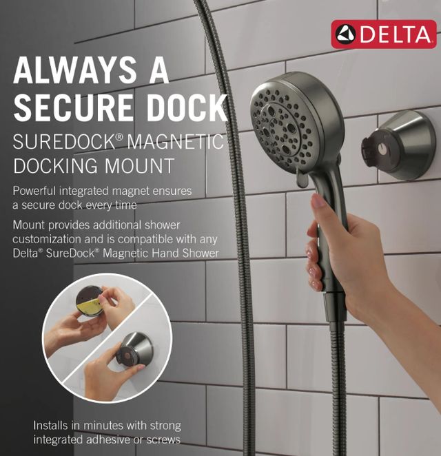 Delta SureDock™ Lumicoat® Black Stainless Magnetic Docking Mount-3