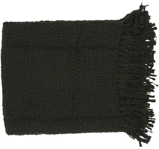Surya Tobias Black 51"x71" Throw Blanket-0