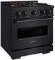 ZLINE 30" 4.2 cu. ft. Dual Fuel Range with 4 Burner DuoPro™ Cooktop and Electric Convection Oven in Black Stainless Steel-2