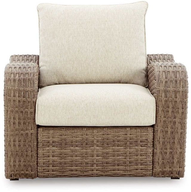 Signature Design by Ashley® Sandy Bloom Beige Outdoor Lounge Chair with Cushion-3