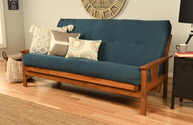 Kodiak Furniture Suede Navy 8" Coil Hinged Innerspring Full Futon Mattress -1