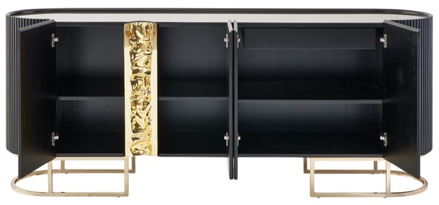 Michael Amini® Lisbon Silken Matte Black Console Table-3