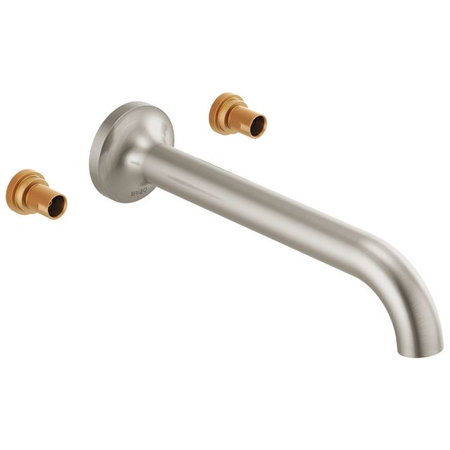 Brizo Odin® Brilliance® Brushed Nickel 2-Handle Wall Mount Tub Filler - Less Handles-0