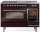 Ilve® Nostalgie II Series 48" Burgundy Pro Style Dual Fuel Range-3