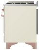 Ilve® Majestic III 36" Antique White Pro Style Dual Fuel Liquid Propane Range with Triple Glass Door and Copper Trim-4