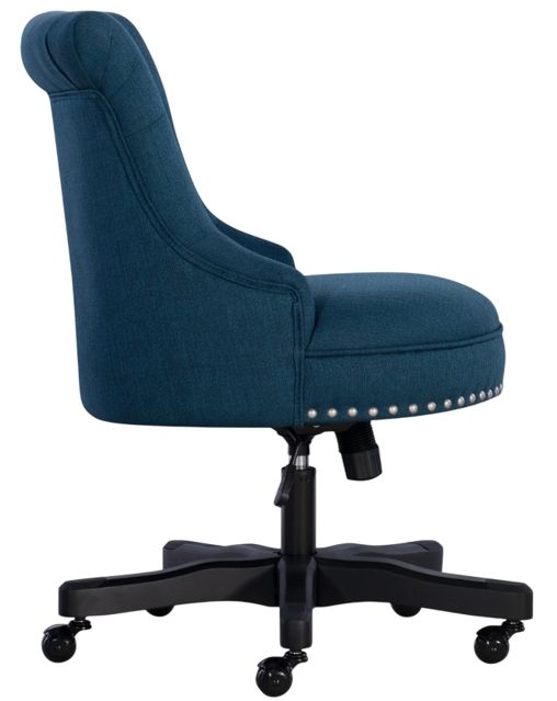 Linon Sinclair Azure Blue/Black Office Chair-3