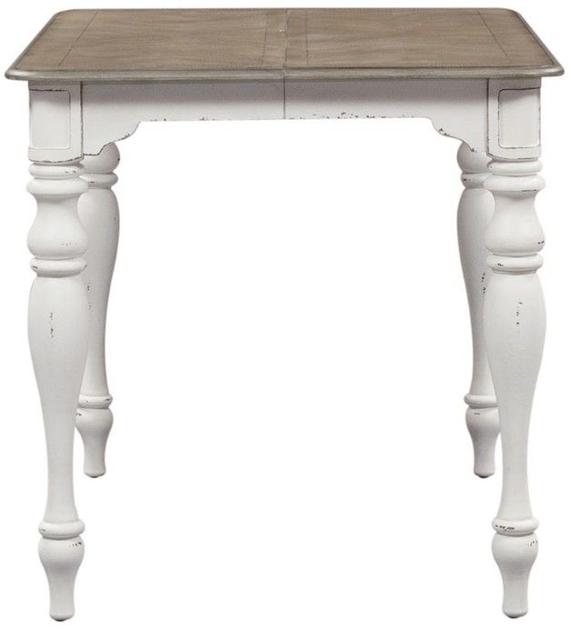 Liberty Furniture Magnolia Manor Weathered Bark Gathering Table with Antique White Base-3
