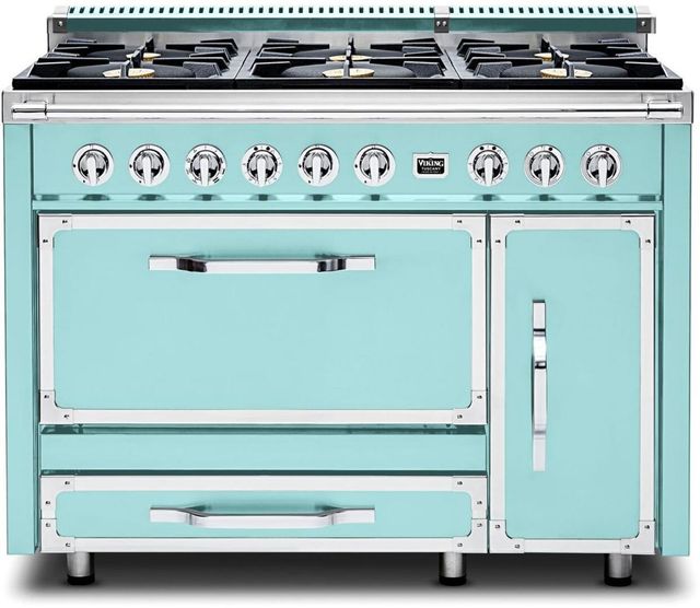 Viking® Tuscany 48" Bywater Blue Dual Fuel Pro-Style Dual Fuel Natural Gas Range-0