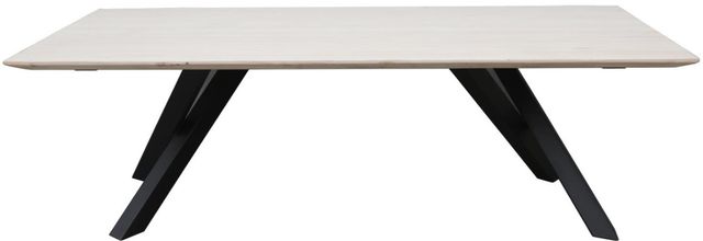 Nest Home Collections Julian Bleached White Rectangular Dining Table with Iron Base-3