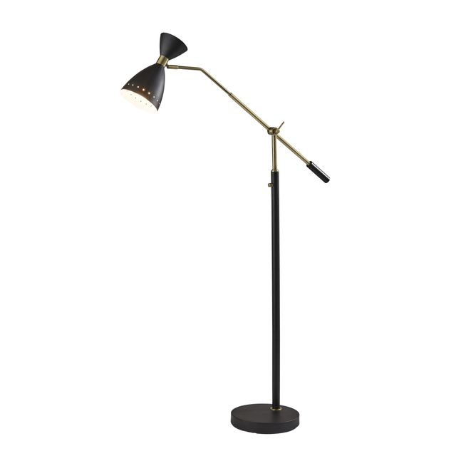 Adesso® Oscar Black Adjustable Floor Lamp-0