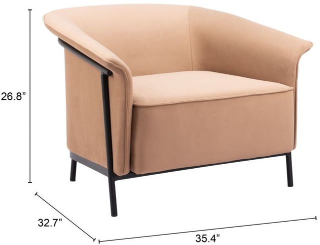 Zuo® Modern Burry Tan Accent Stationary Chair-1