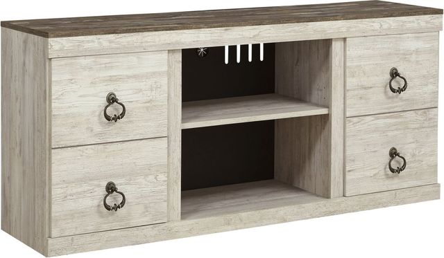 Signature Design by Ashley® Willowton 3-Piece Whitewash Entertainment Center-2