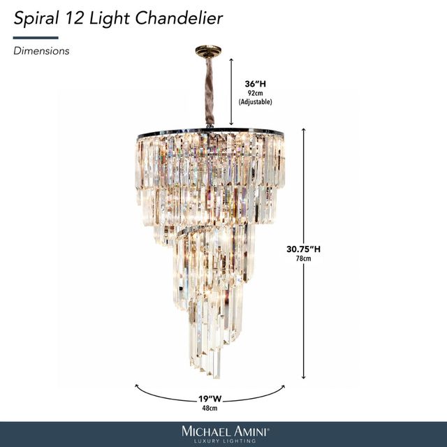 Michael Amini® Spiral Clear 12-Light Chandelier-2