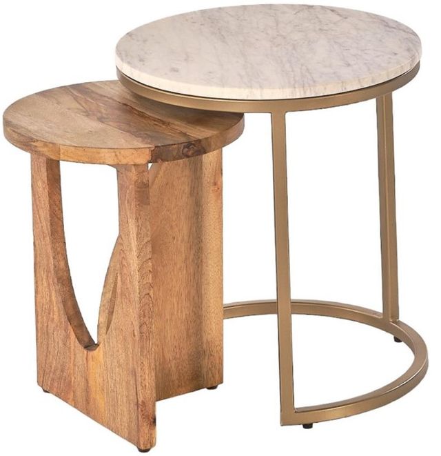 Jaipur Furniture Salverson Antique Brass Nesting Tables-0