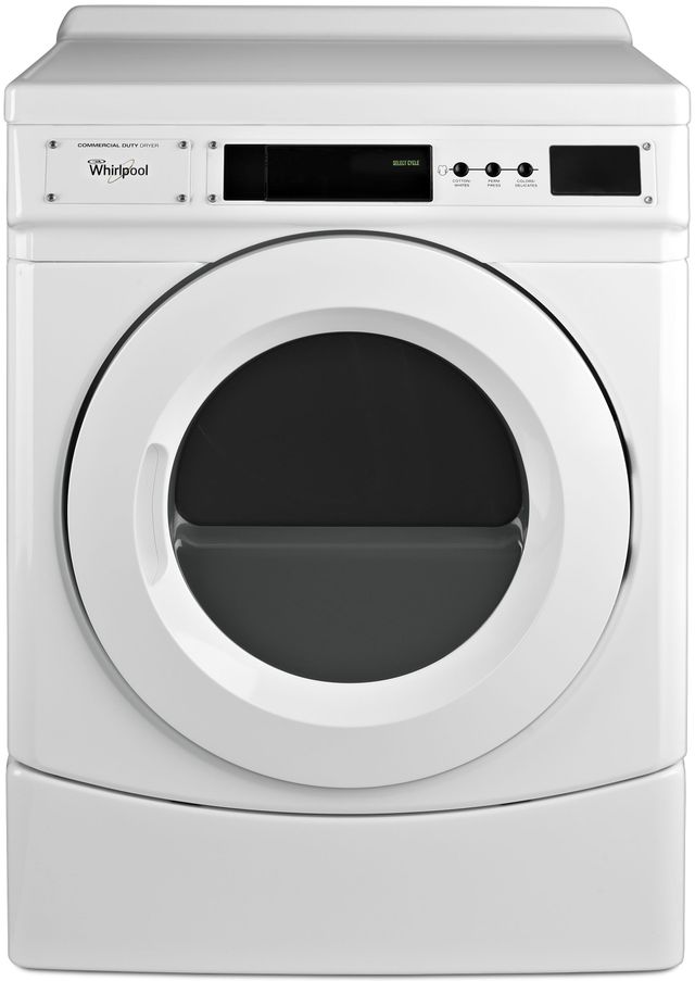 Whirlpool® Commercial 6.7 Cu. Ft. White Front Load Gas Dryer-0