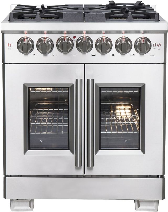 FORNO® Capriasca 30" Stainless Steel Pro Style Dual Fuel Range-0