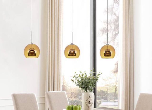 Cal® Lighting & Accessories Amber/Smoked Mini Pendant-1