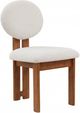 Meridian Furniture Napa Cream/Walnut Boucle Upholstered Dining Chair-0