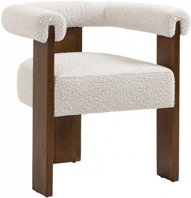 Meridian Furniture Barrel Cream/Walnut Dining Chair-0