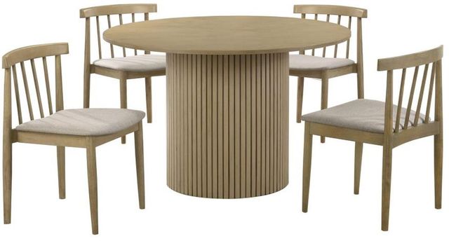 Coaster® Hamlyn 5-Piece Natural Oak/Wheat Dining Table Set-0
