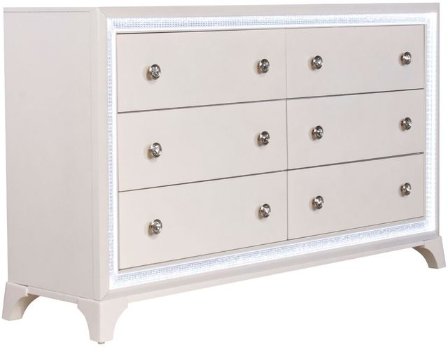Steve Silver Co. Cassie Illuminating Glam Shimmering Pearl Dresser-3