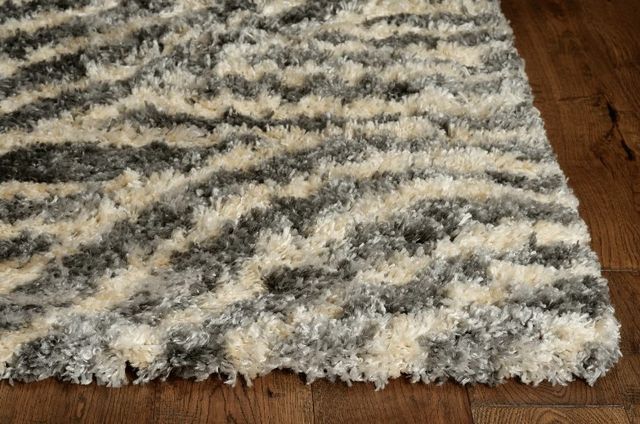 KAS Rugs Merino Charcoal Waves 5'x8' Area Rug-1
