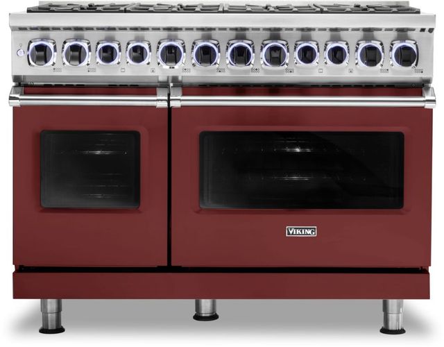 Viking® 7 Series 48" Reduction Red Pro Style Dual Fuel Natural Gas Range-0