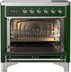 Ilve® Majestic III 36" Emerald Green Pro Style Induction Range with Triple Glass Door and Chrome Trim-1