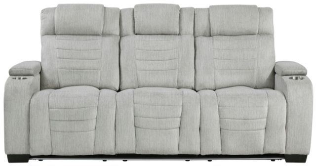 Homelegance® Ronan Light Gray Double Manual Reclining Sofa-2