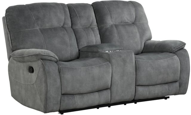 Parker House® Cooper Shadow Gray Manual Reclining Console Loveseat-0