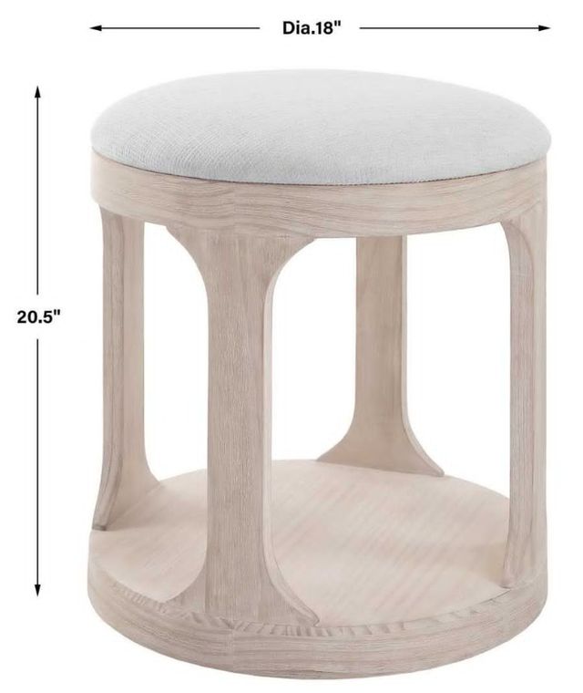 Uttermost® Dennen Oak/Off-White Ottoman-2