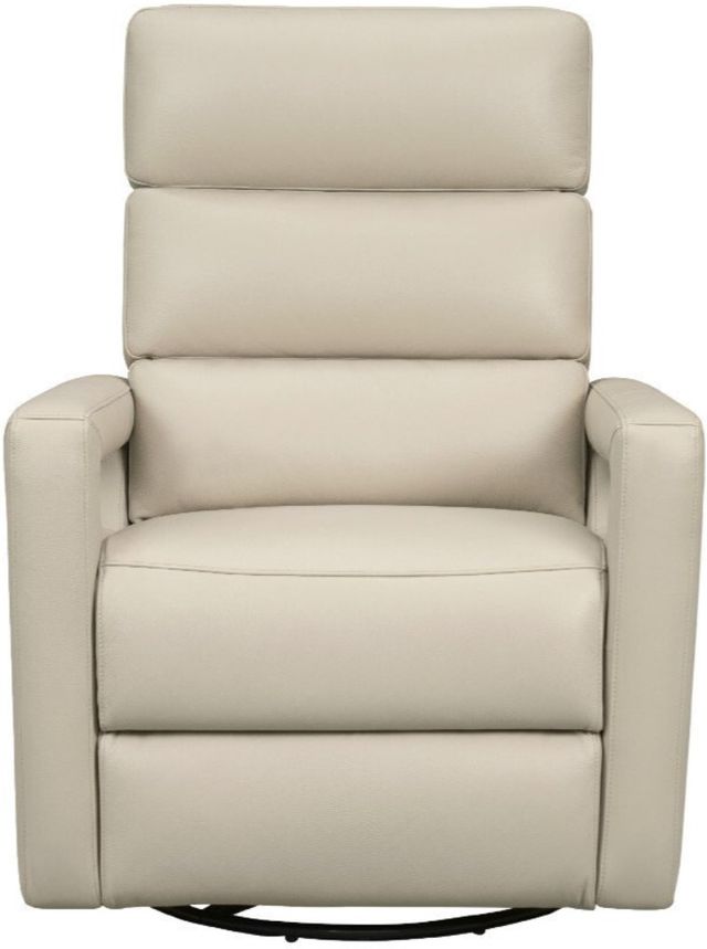 BarcaLounger® Jordan Gable Dove Leather Power Swivel Glider Recliner-3