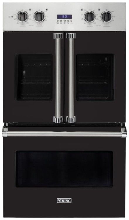 Viking® 7 Series 30" Onyx Double Electric French-Door Wall Oven-0