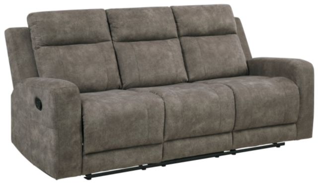 Homelegance® Muncie Brown Double Manual Reclining Sofa-0