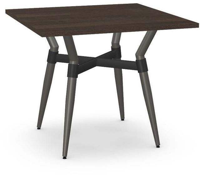 Amisco Customizable Link Birch Veneer 29.5" Square Table with Steel Legs-0