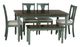 Powell® Willow 6-Piece Beige/Dark Gray/Teal Dining Table Set-0