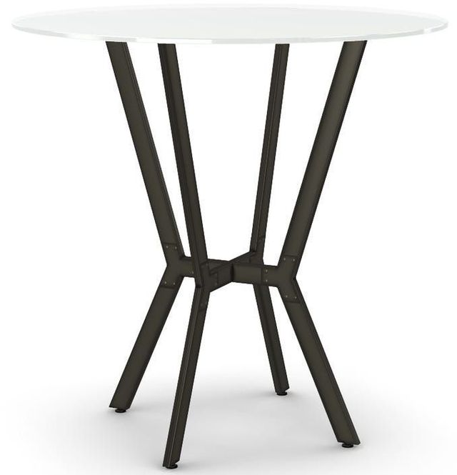 Amisco Customizable Norcross 42" White Glass Round Bar Table-0