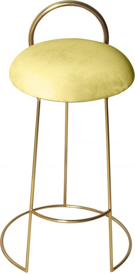 Meridian Furniture Ring Yellow Velvet Counter Stool-1