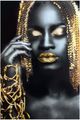 Classy Living Woman Gold Hair Rhinestones Wall Art-0