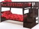 Night & Day Furniture™ Peppermint Dark Chocolate Twin/Twin Stair Bunk Bed-0